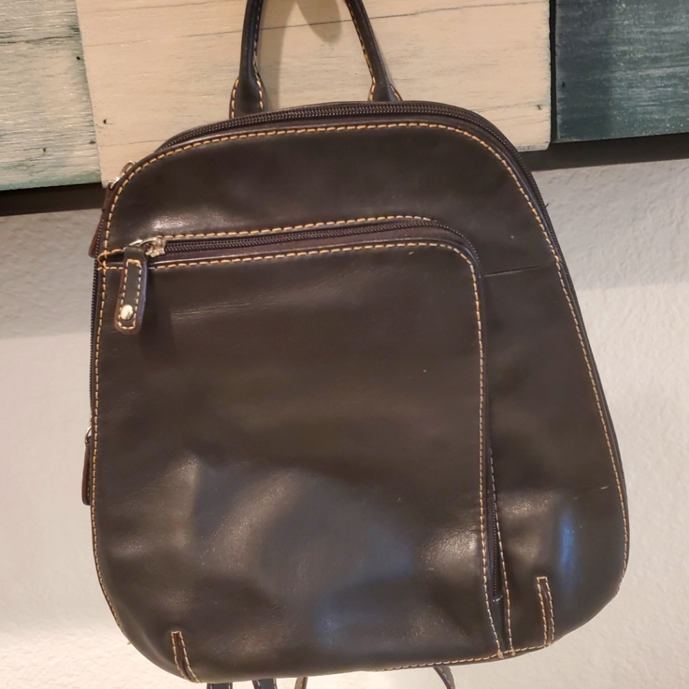 St. John's Mini Black Leather Backpack